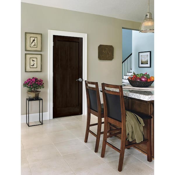 36 in. x 80 in. Madison Espresso Stain Left-Hand Solid Core Molded Composite MDF Single Prehung Interior Door