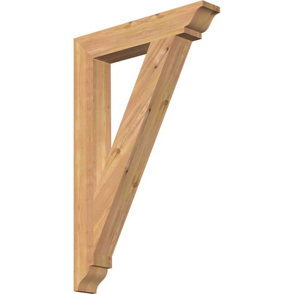 Ekena Millwork 3.5 in. x 34 in. x 22 in. Western Red Cedar Traditional Smooth Bracket