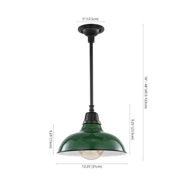 JONATHAN Y Stanley 12.25 in. Green 1-Light Farmhouse Industrial  Indoor/Outdoor Iron LED Gooseneck Arm Outdoor Sconce JYL7614F - The Home  Depot