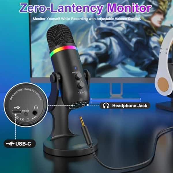 YICHUHAOXI USB Condenser Microphone Gaming Streaming Noise
