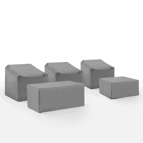 CROSLEY FURNITURE 5-Pieces Gray Outdoor Sectional Furniture Cover Set