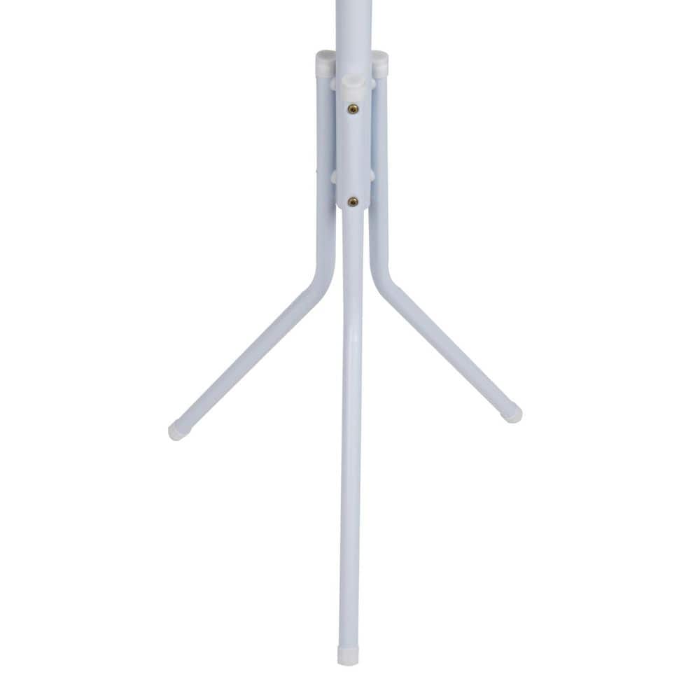 White Metal Floor-Standing Coat Rack with Umbrella Stand