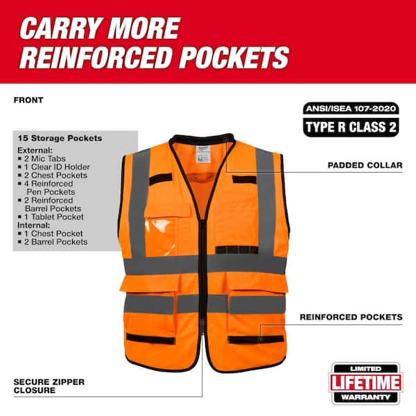 Milwaukee Performance Large/X-Large Orange Class 2-High Visibility