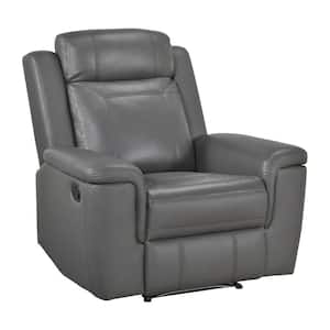 Lazzara Emillia Dark Gray Leather Manual Recliner 9629DGY-1 - The