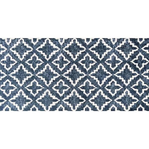 2 ft. x 4 ft.Navy Blue Moroccan Machine Tufted With UV Protection Area Rug