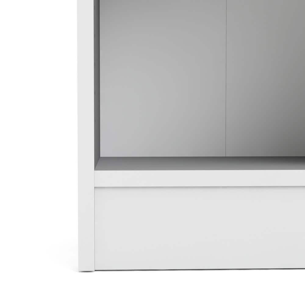 White Adjustable Tall Narrow 5-Shelf Bookcase