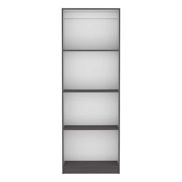 24.70 in. W x 11.70 in. D x 71.10 in. H Multi-Color Wood Freestanding Linen Cabinet w/4-Shelves in Matt Gray / White