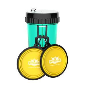 3-in-1 Travel Pet Feeding Containers in Blue/Yellow