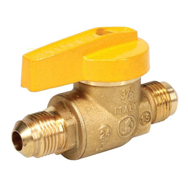 3/8 in. OD Flare x 3/8 in. OD Flare Brass Gas Ball Shut Off Valve
