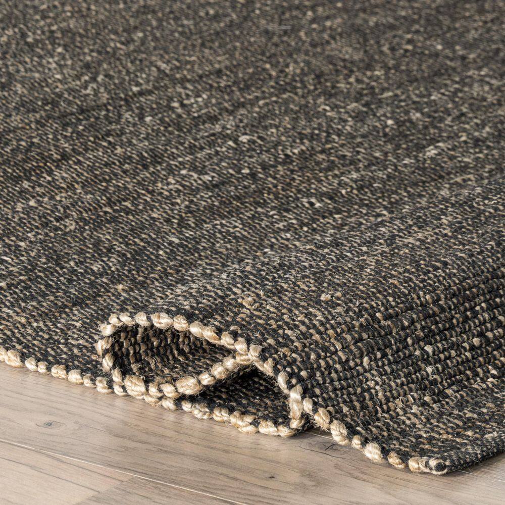 Charcoal Cotton-Blend 6' x 9' Flat Woven Handmade Area Rug
