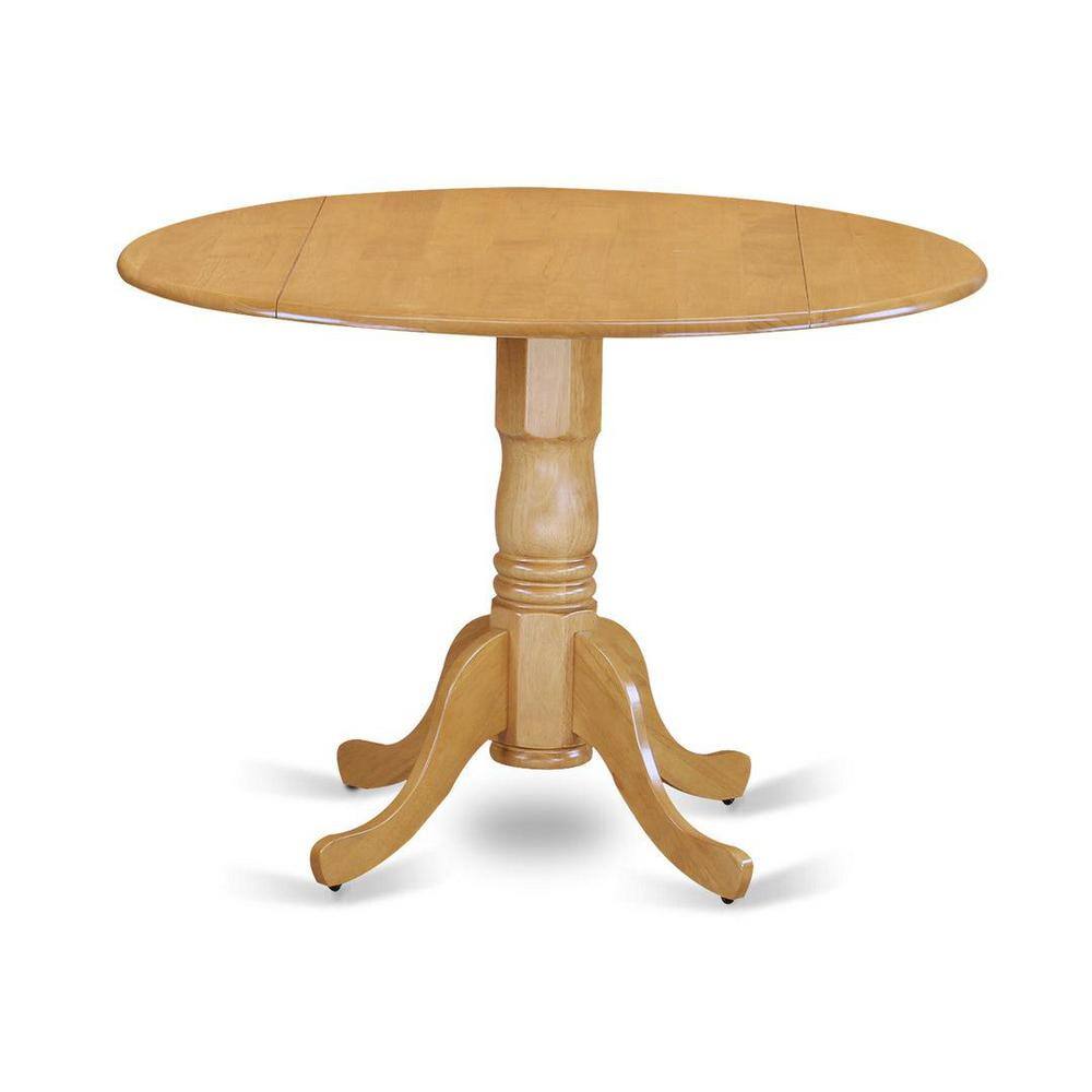 Natural Oak 3-Piece Round Drop Leaf Dining Set