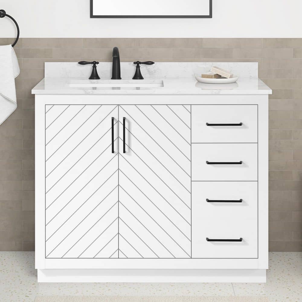 Reviews for Glacier Bay Huckleberry 42 in. Single Sink White Bath ...