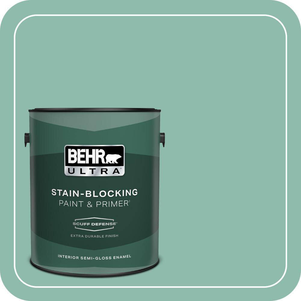 1 gal. #MQ6-37 Mild Evergreen Extra Durable Semi-Gloss Enamel Interior Paint & Primer price history on PriceWatchPro