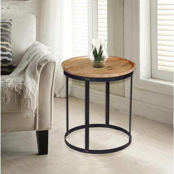 Carolina Cottage Park Rich Chestnut and Black End Table