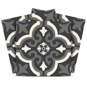 Black, White, and Gray B151 4 in. x 4 in. Vinyl Peel and Stick Tile (24 Tiles, 2.67 sq. ft. Pack)
