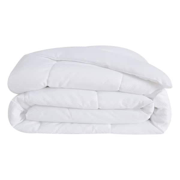 London Fog White Embossed Dot Seersucker Twin/Twin XL Polyester Down Alternative Comforter