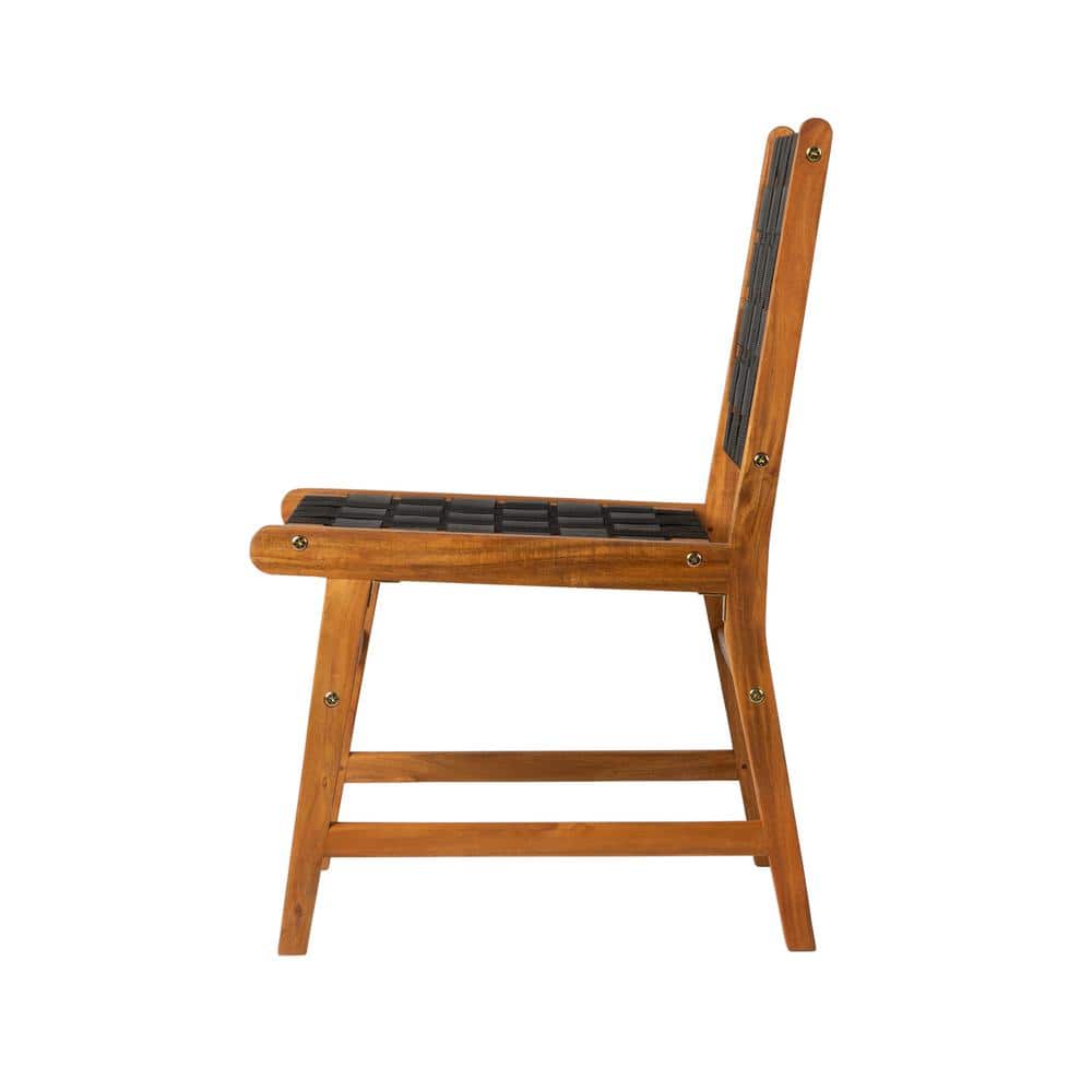 Sava Teak-Toned Acacia Wood Armless Dining Chair