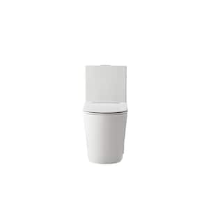Simply Living One-Piece 1.2 GPF Dual Flush Siphon Jet Elongated Toilet in White (15 in W x 31 in H)