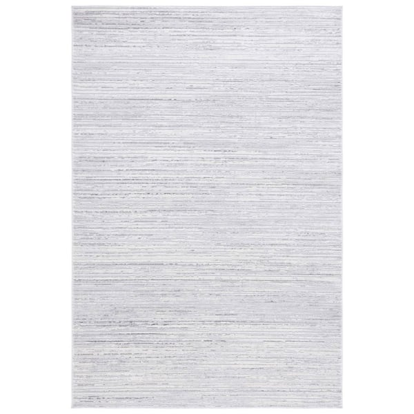 Hanna 4 ft. x 6 ft. Ivory/Light Gray Distressed Striped Area Rug