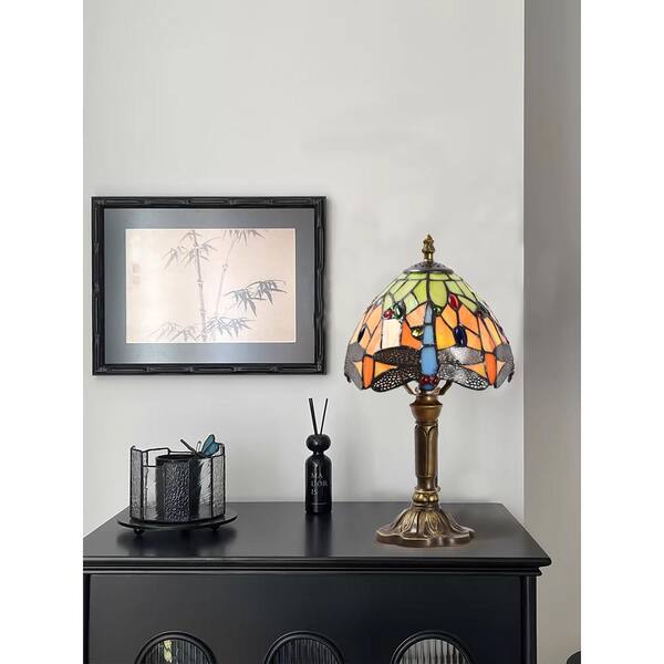 Latepis Decorative 14.6 in. Multicolored Tiffany-Style Table Latepis Decorative 14.6 in. Multicolored Tiffany-Style Table