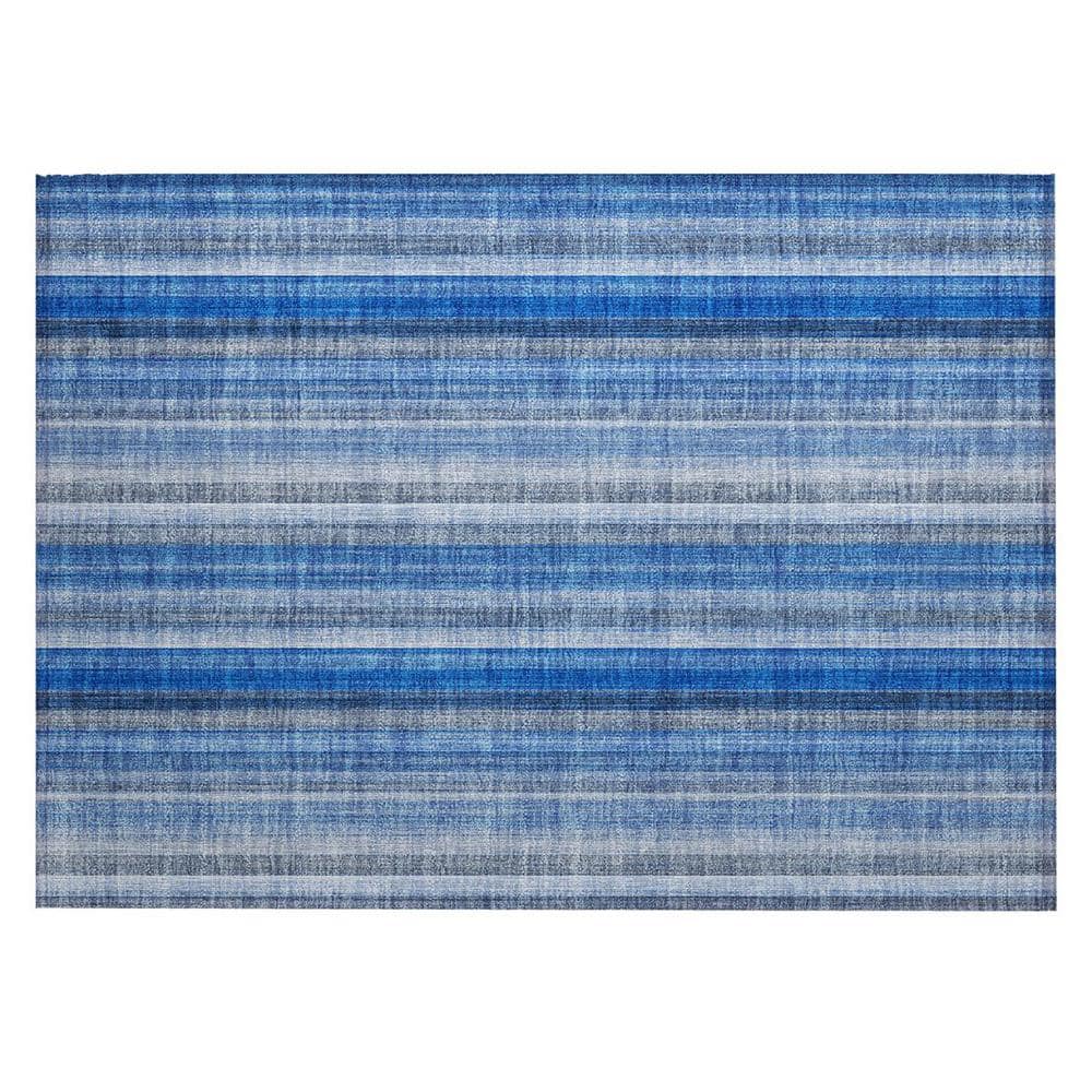 Blue 2 ft. x 3 ft. Woven Striped Rectangle Indoor/Outdoor Area Rug price history on PriceWatchPro