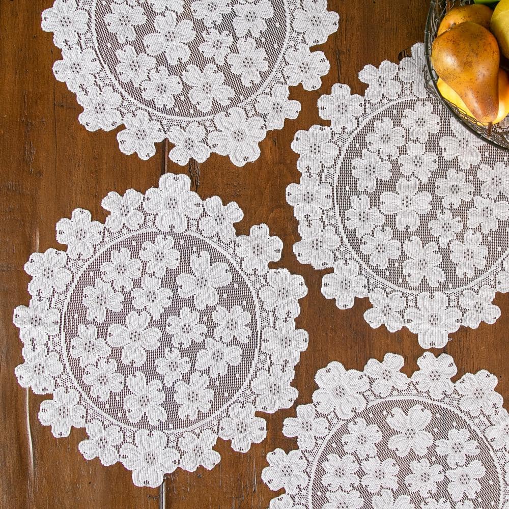 White Set of 2 GA-1419W Heritage Lace Glorious Angels 14-Inch by 19-Inch Placemat