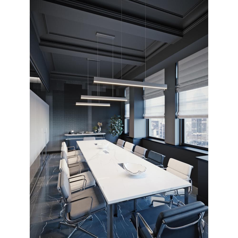 36" Satin Nickel Aluminum LED Linear Pendant Light