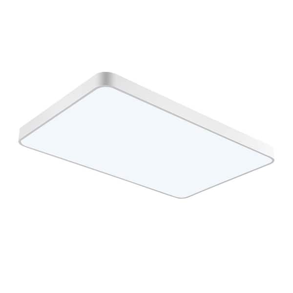 CIPACHO 24-Watt Integrated LED Iron Square White Chandelier with High Light Transmission Acrylic Shades