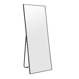 24 in. W x 71.3 in. H Oversized Modern Classic Rectangular Aluminum Frame Black Full Length Floor Mirror Wall Mirror