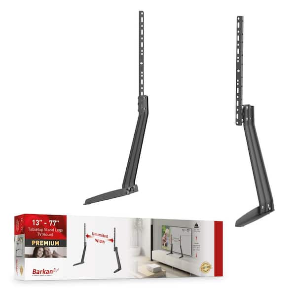 Barkan a Better Point of View Barkan 32 in. to 70 in. Fixed Flat/Curved TV Mount Tabletop Stand Legs Base in Black Fits All VESA Anti-Scratch