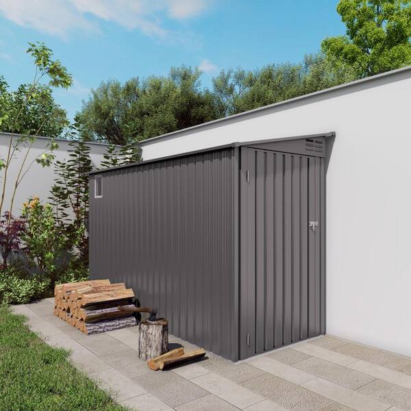 4 ft. W x 9 ft. D Outdoor Metal Storage Shed, Lockable Door
