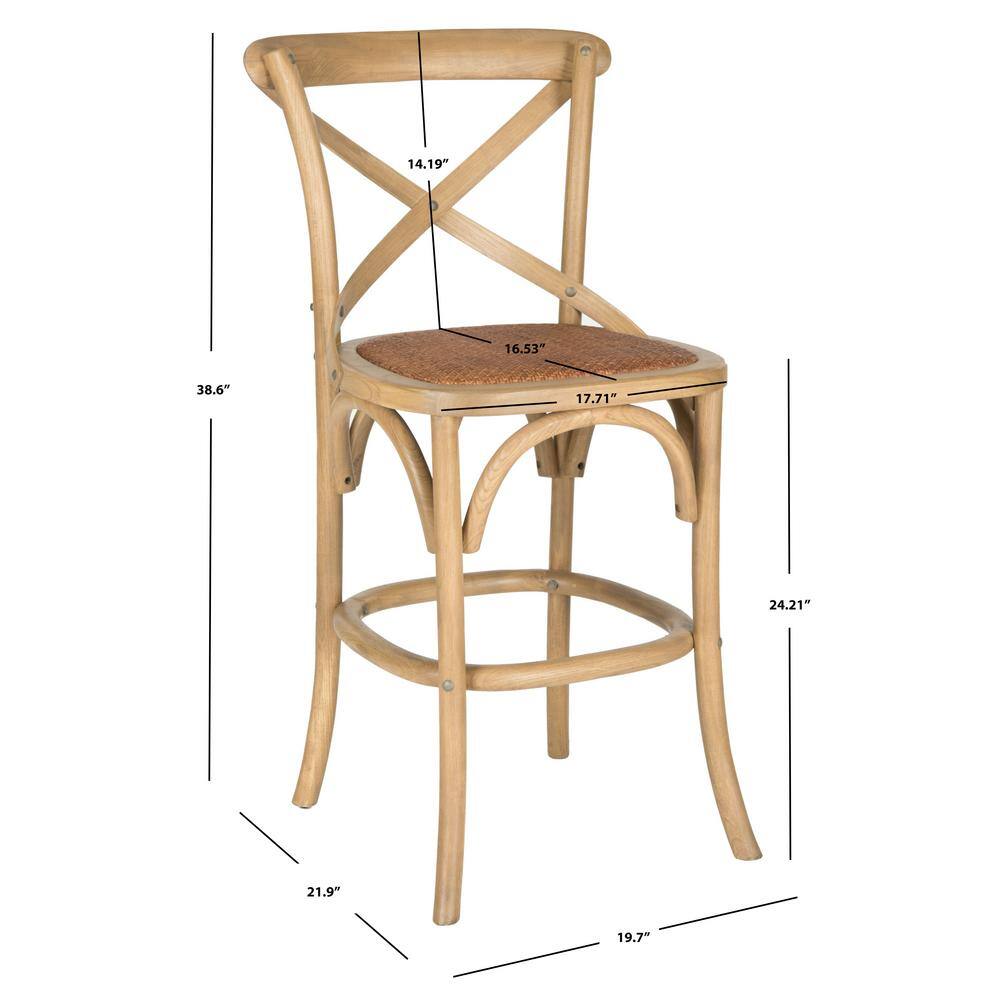 Transitional Weathered Oak Counter Stool 20"W x 21"D x 38"H