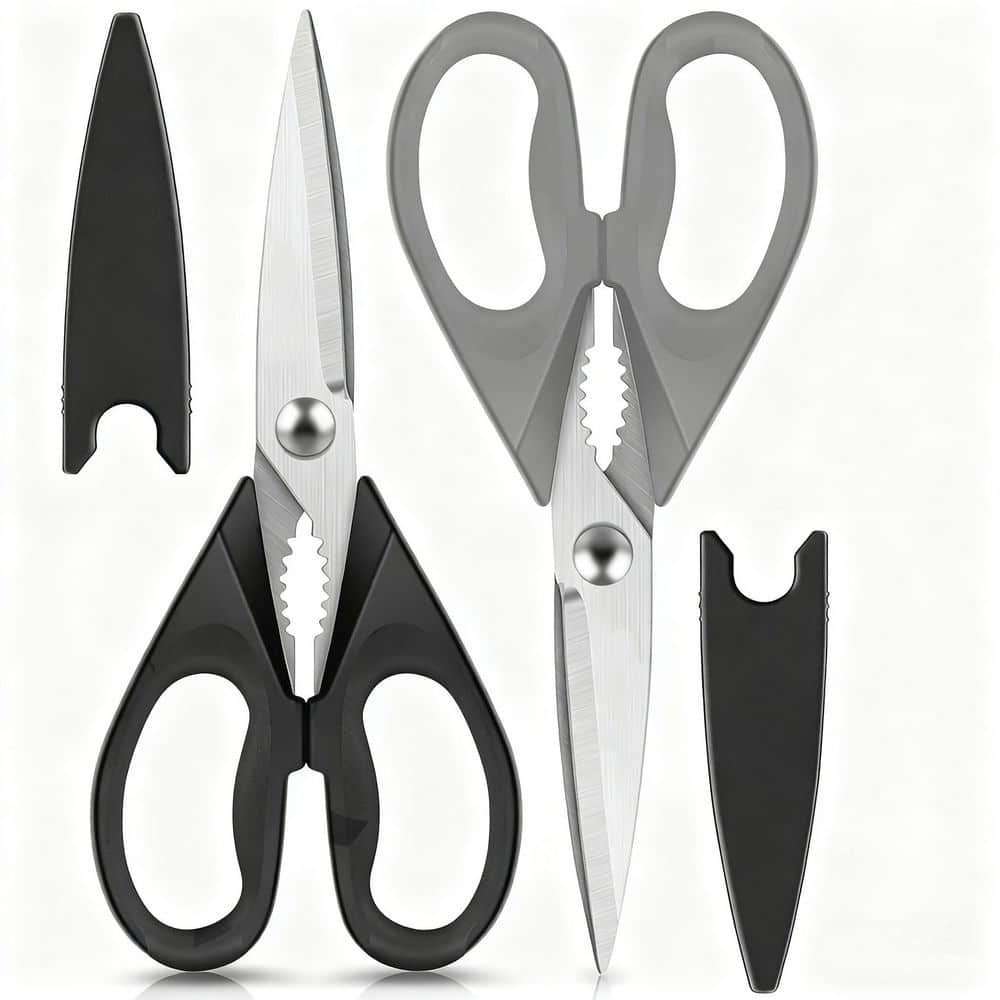13 in. Heavy Duty Stainless Steel Kitchen Shears with Protective Sheath (Set of 2), Dishwasher Safe, Black and Gray price history on PriceWatchPro