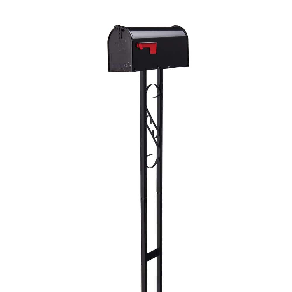 Architectural Mailboxes Mailbox to Go  Medium  Steel  Mailbox and Post Combo  Black  T11KIT0BAM