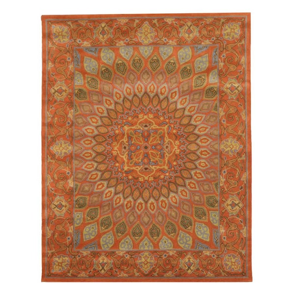Rust 7 ft. 6 in. x 9 ft. 6 in. Hand Tufted Wool Traditional Gombad Area Rug