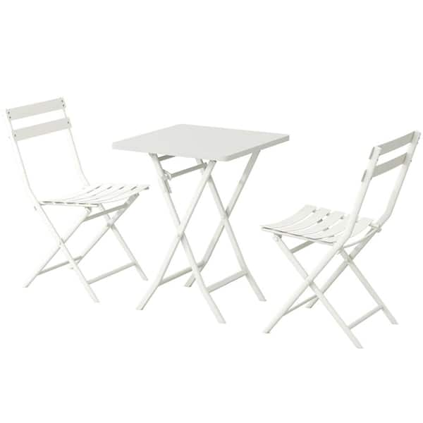 ITOPFOX Red, 3-Pieces Patio Bistro Set of Foldable Square Table and Chairs