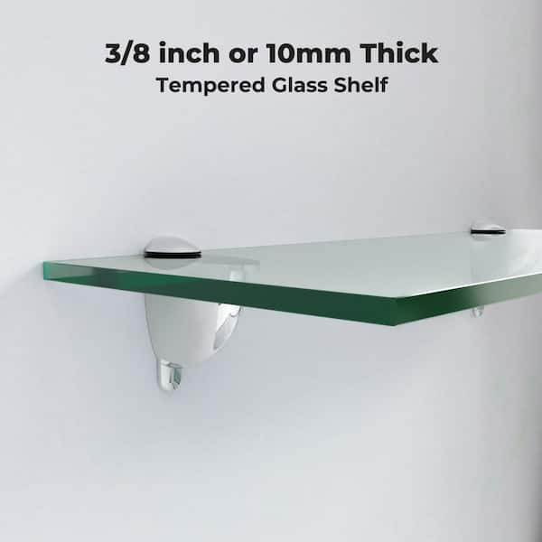 8\" D X 31 1/2\" Eagle Floating Glass Shelves - 2 Brackets Included With...