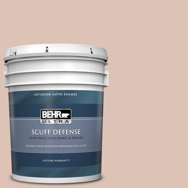 BEHR ULTRA 5 gal. #PPU2-07 Coral Stone Extra Durable Satin Enamel Interior Paint & Primer