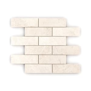 Aged 2'' x 6'' Vanilla Cream 12 in. x 12 in. Rectangle Honed Marble Wall and Floor Mosaic Tile (10 sq. ft. /Case)