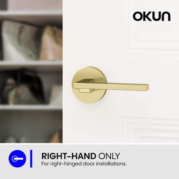 Okun Dune Metal Brushed Champagne Gold Dummy Door Handle with