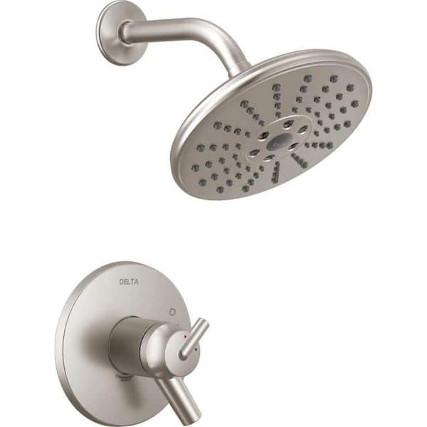 Delta Trinsic TempAssure 17T 1-Handle Shower Faucet Trim Kit in Stainless with H2Okinetic (Valve Not Included)