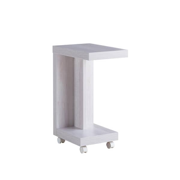 Furniture of America Vecker White Oak Mobile End Table