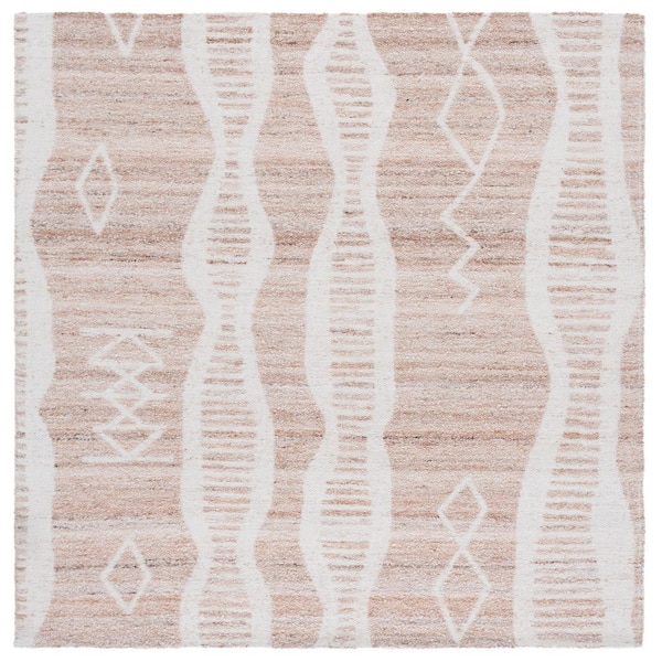 Sahara 6 ft. x 6 ft. Natural/Ivory Geometric Aztec Square Area Rug