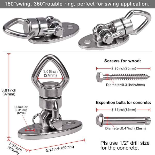 Angel Sar Silver Metal Swing Hanger with 2 Bearing, Safest