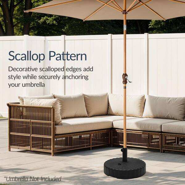 best free standing patio umbrella stand Best Choice Products Fillable Plastic Patio Umbrella Base Stand, Pole Holder w/ Adjustment Knob, Scallop Pattern
