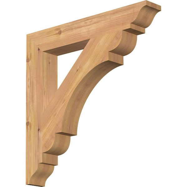 Ekena Millwork 3.5 in. x 24 in. x 24 in. Western Red Cedar Olympic Traditional Smooth Bracket