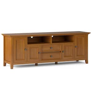 Amherst Solid Wood 72 in. Wide Transitional TV Media Stand in Light Golden Brown For TVs up to 80 in.