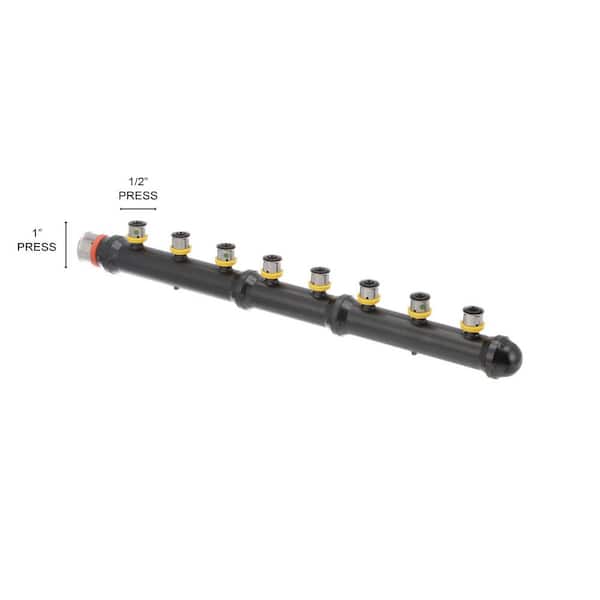 PureFlow 1 in. x 1/2 in. Press Polymer Closed Multi-Port Tee 8-Outlets (5-pack)