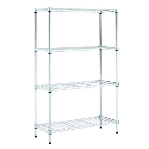 Photo 1 of Chrome 4-Tier Metal Wire Shelving Unit (36 in. W x 54 in. H x 14 in. D)