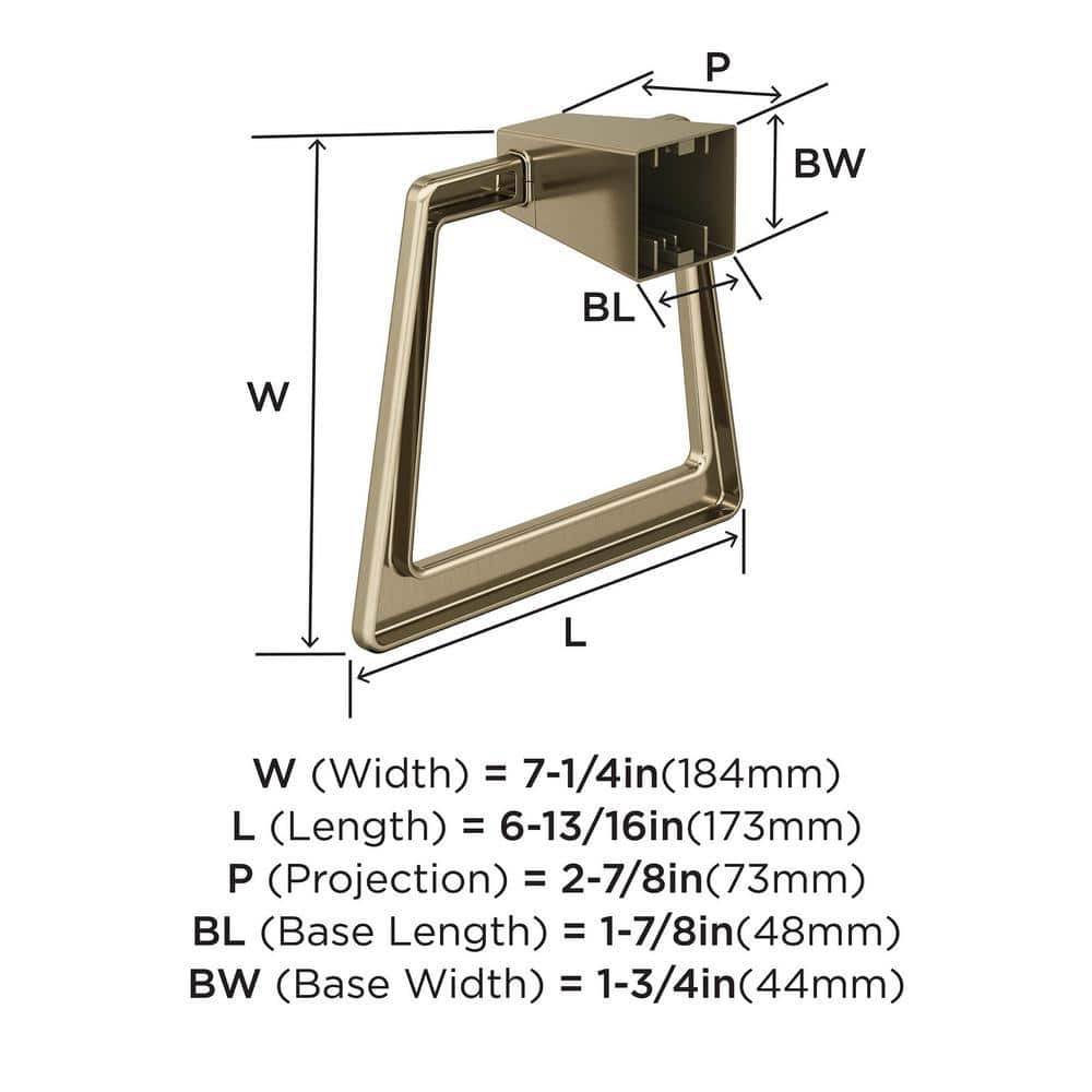 Golden Champagne Wall Mounted Towel Ring 6-13/16 inch